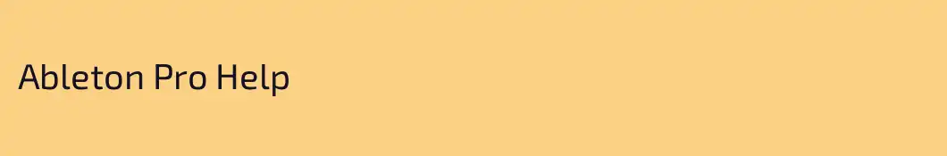 Ableton Pro Help